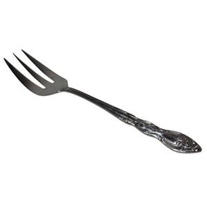 Rogers Stainless Steel Serving Fork Floral Pattern Made In Korea Eight‎ Inches